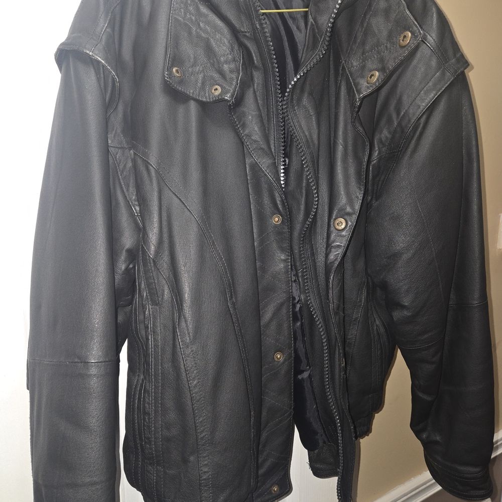 Pelle Cuir Men's Black Leather Bomber Jacket